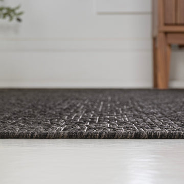 Alda Modern Minimalist Mingled Solid Indoor/Outdoor Area Rug